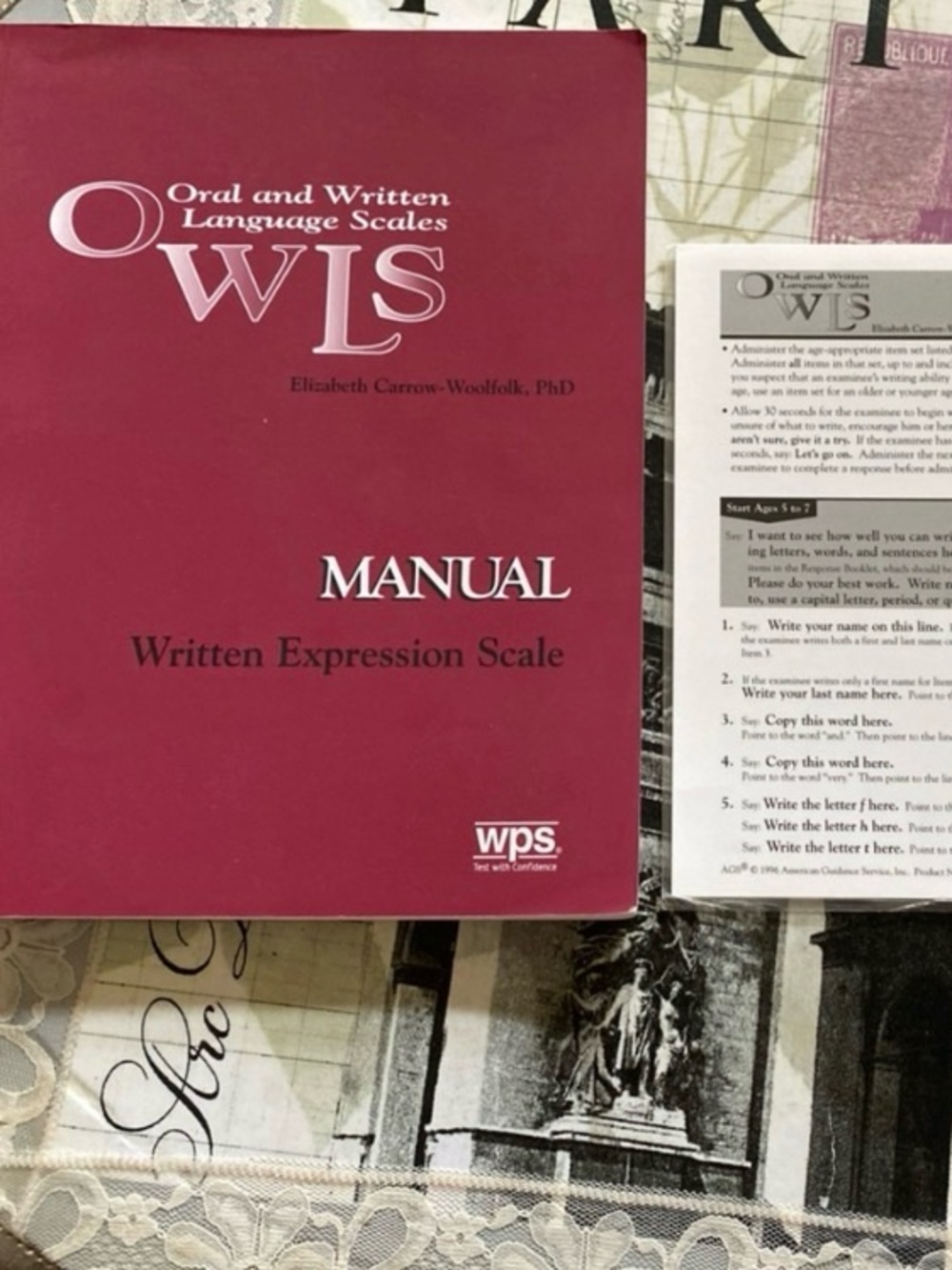 Oral and Written Language Scales Test-Written Expression only